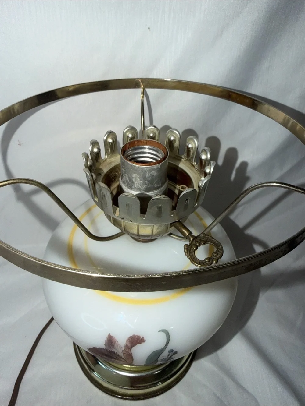Vintage Floral Milk Glass 